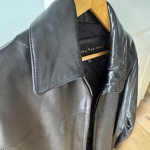 Marc New York Men’s Black Leather Jacket - Size Small